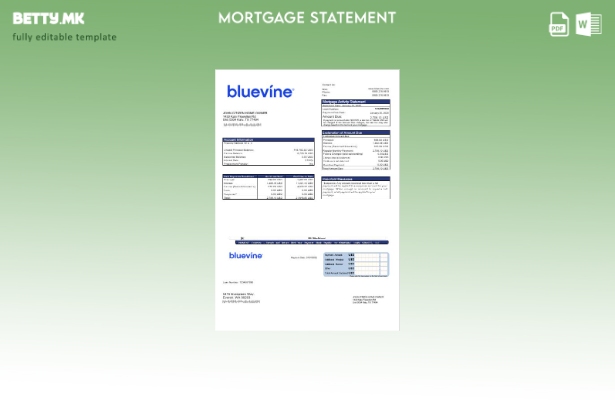 модерен стил на USA Bluevine за хипотека од банка во шаблон формати Word и PDF